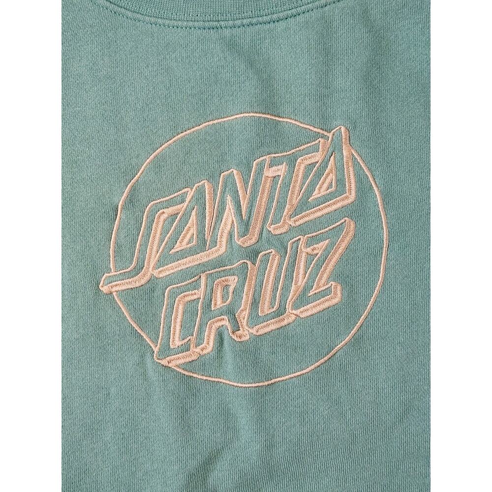 Santa Cruz Skateboards Girls Raw Hem Crop Crewneck Sz XL Blue Fleece Embroidered